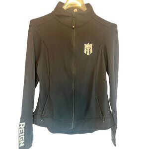 Glyder Fitness Jacket Coat Womens M Zip-Up Reign Logo Black Mesh back